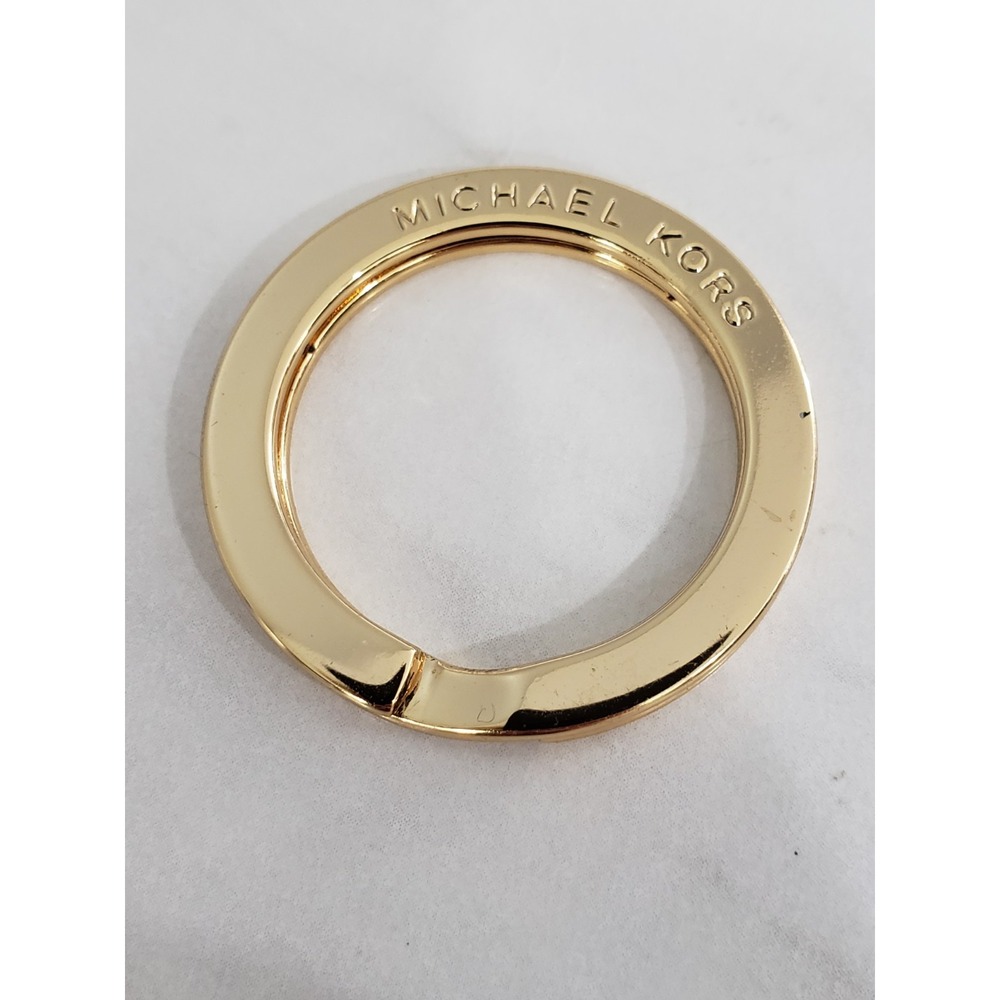 Michael KORS GOLD TONE MK SIGNATURE LOGO KEY RING CHAIN FOB CHARM No Chain